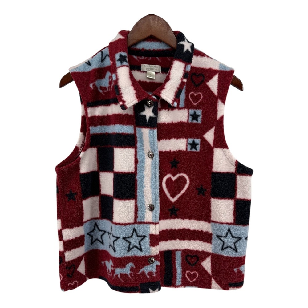 Christopher & Banks Vintage Fleece Vest L - Picture 2 of 9
